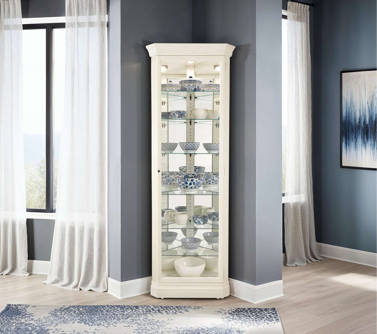 Delia II Corner Curio Cabinet