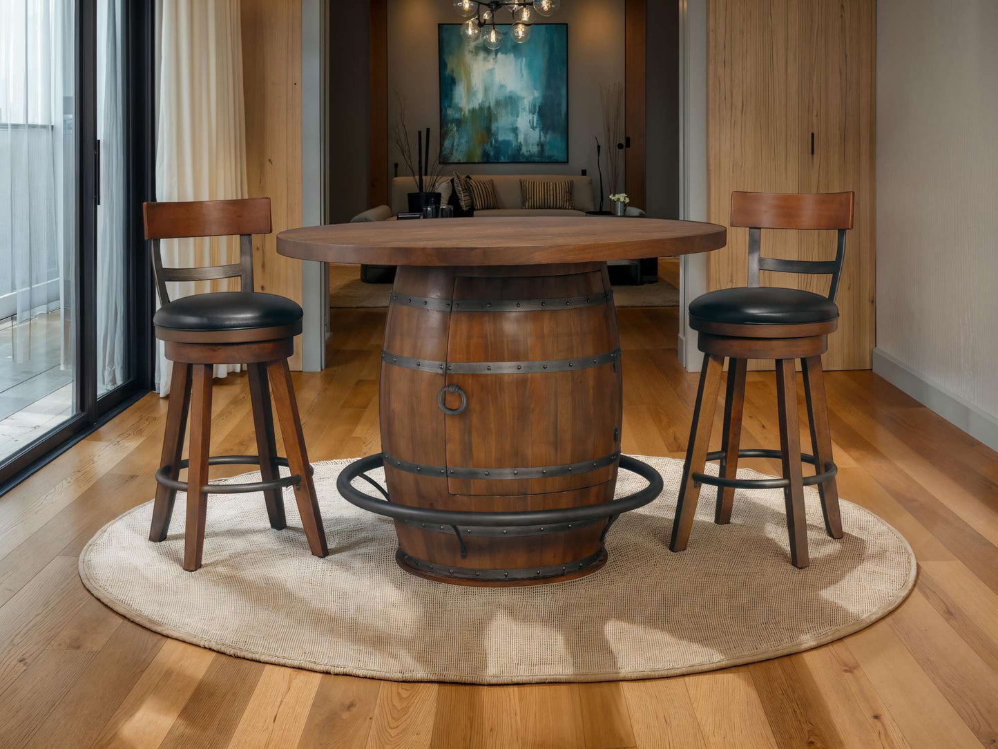 Whiskey Barrel Bar Stool