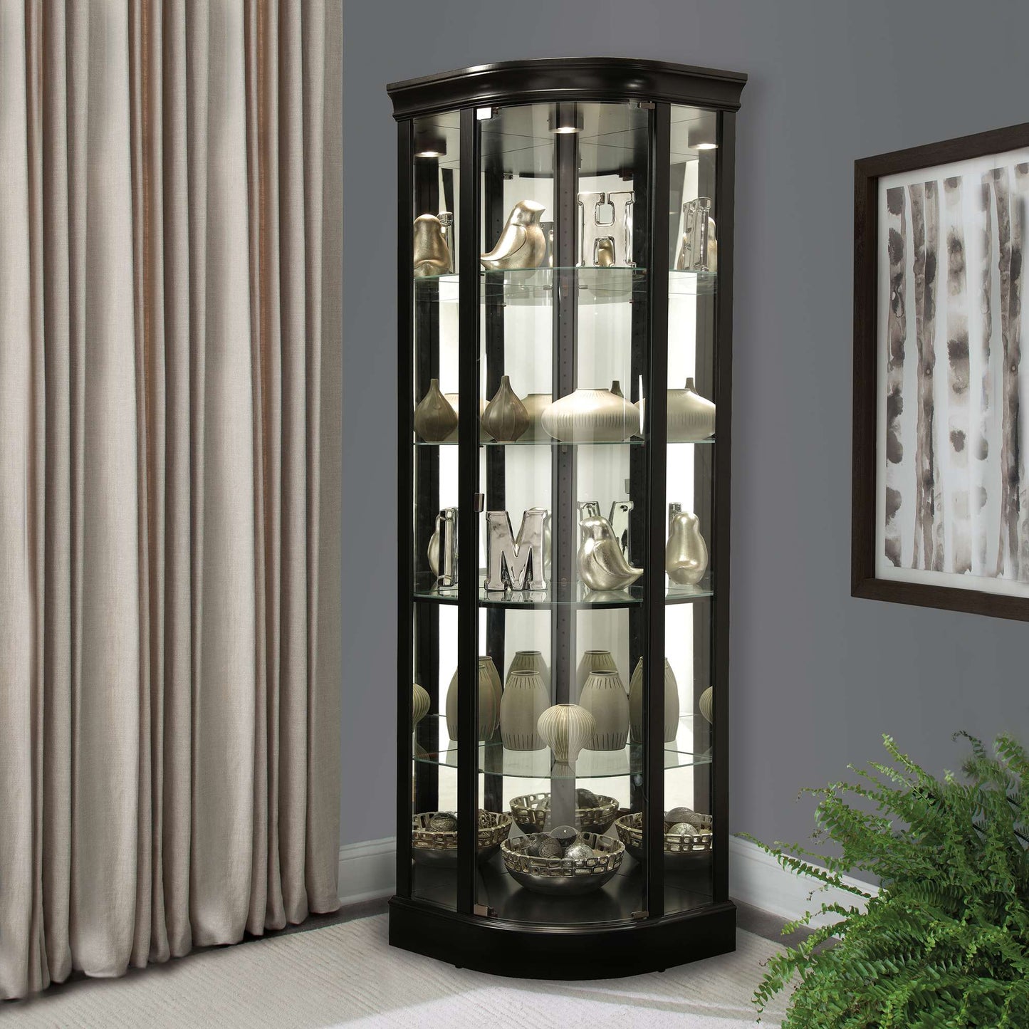 Marlowe II Corner Curio Cabinet