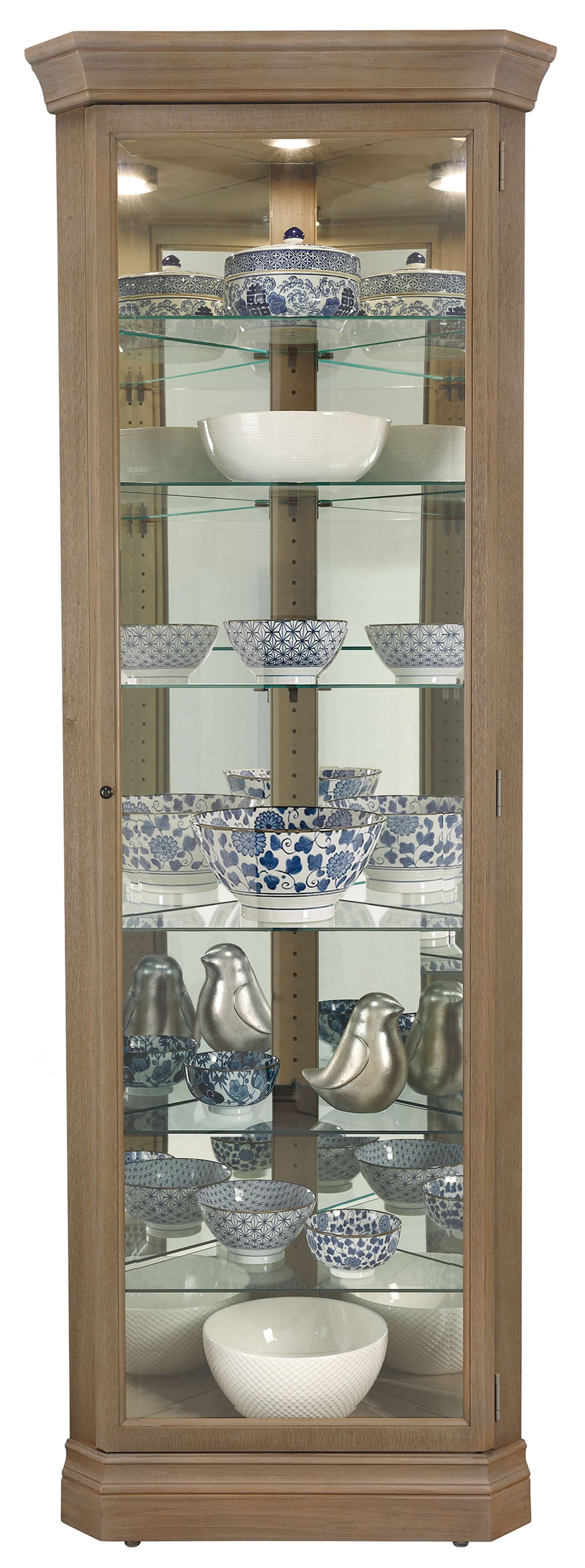 Delia III Corner Curio Cabinet
